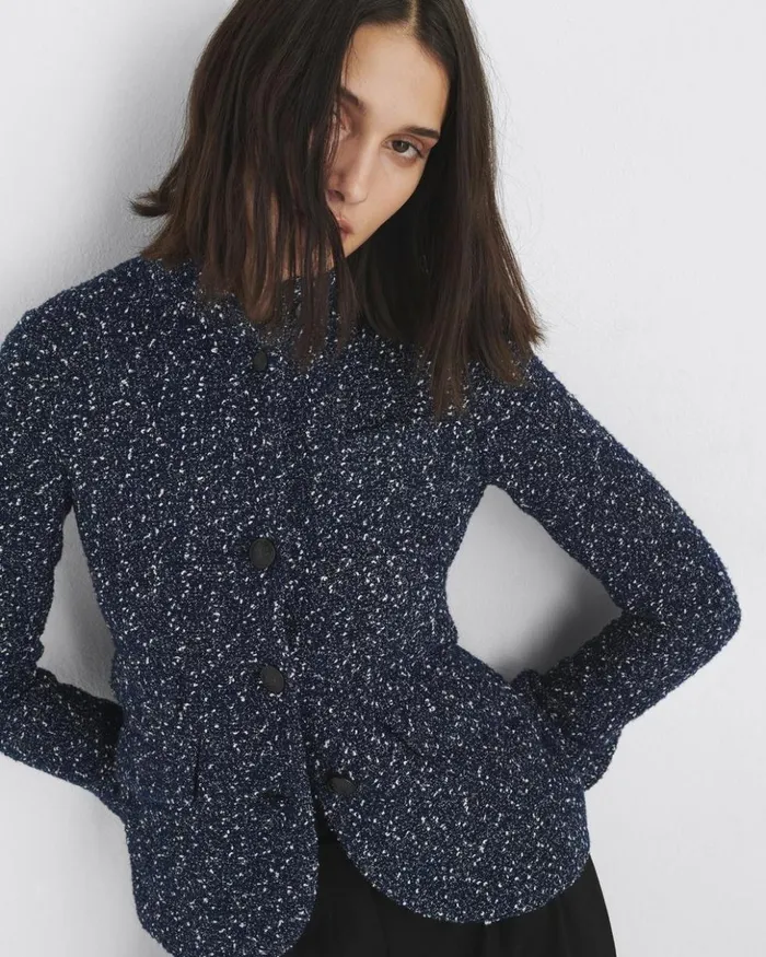 Women Rag 038 Bone Blazers 038 Vests Slade Tweed Blazer Blue