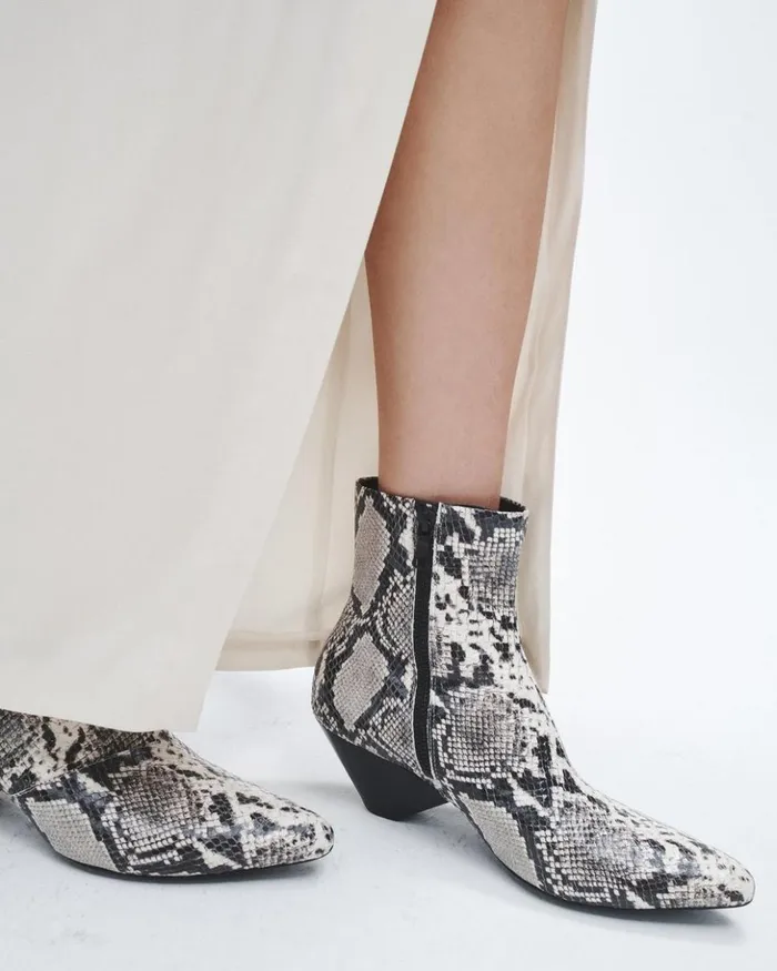 Women Rag 038 Bone Boots Spire Boot 8211 Snake Printed Leather White Snake