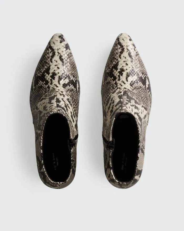 Women Rag 038 Bone Boots Spire Boot 8211 Snake Printed Leather White Snake