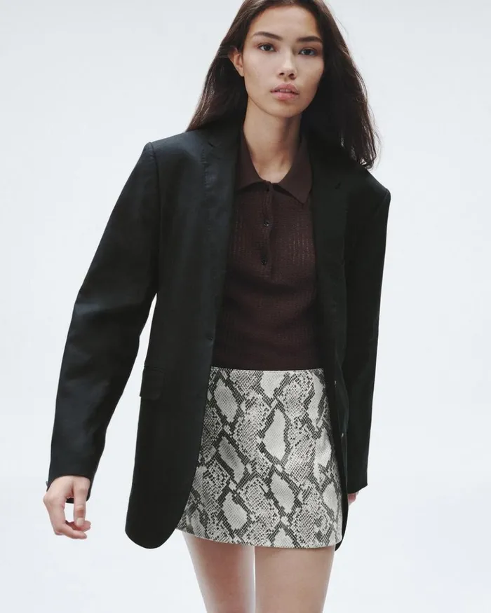 Women Rag 038 Bone Dresses 038 Skirts Emerson Leather Skirt Snake Print