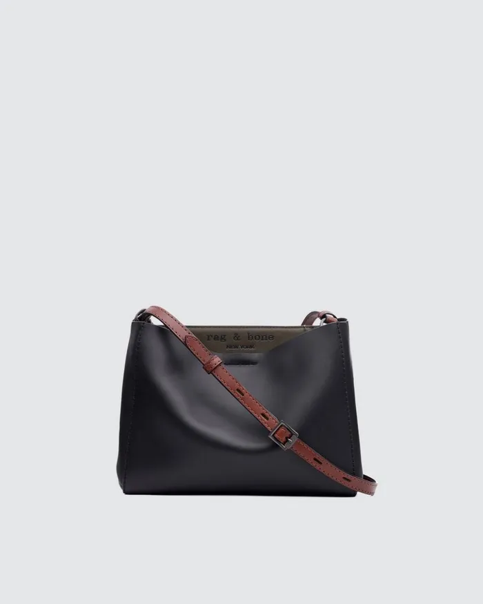 Women Rag 038 Bone Handbags Passenger Crossbody 8211 Leather Black Olive Night