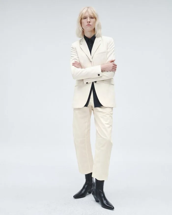 Women Rag 038 Bone Pants Leyton Workwear Cotton Pant Ivory