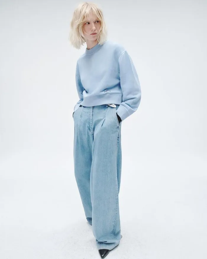 Women Rag 038 Bone Sweatshirts Vintage Terry Sweatshirt Raindrop