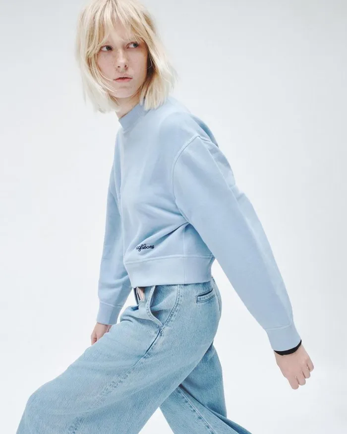 Women Rag 038 Bone Sweatshirts Vintage Terry Sweatshirt Raindrop