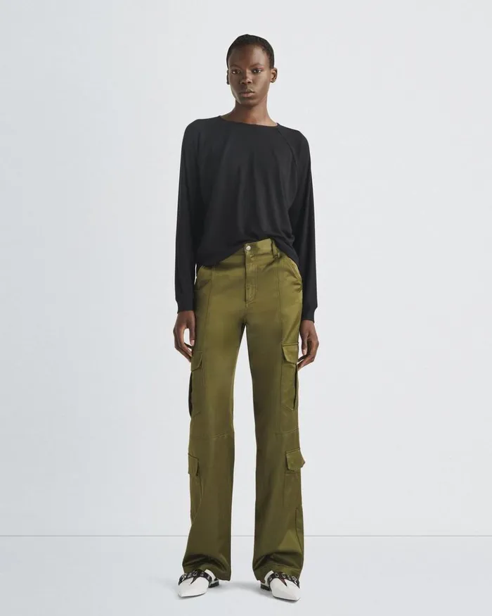Women Rag 038 Bone TShirts The Knit Crew Pullover Black