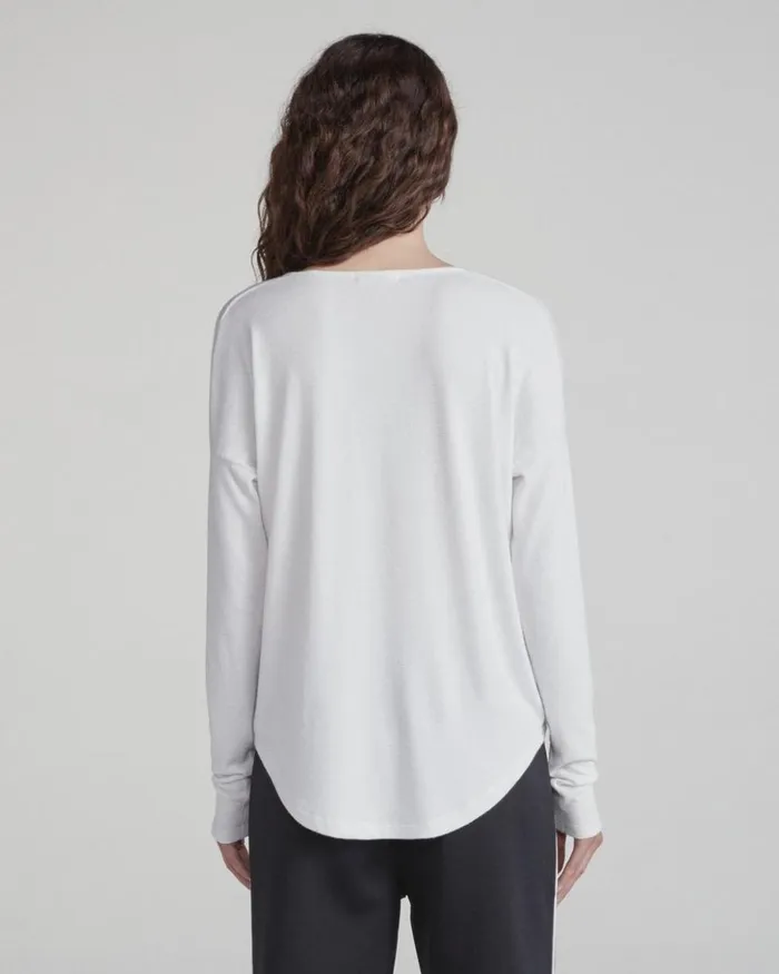 Women Rag 038 Bone TShirts The Knit Vee Long Sleeve White