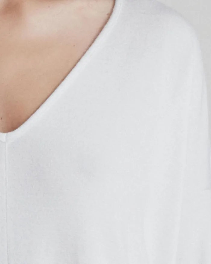 Women Rag 038 Bone TShirts The Knit Vee Long Sleeve White