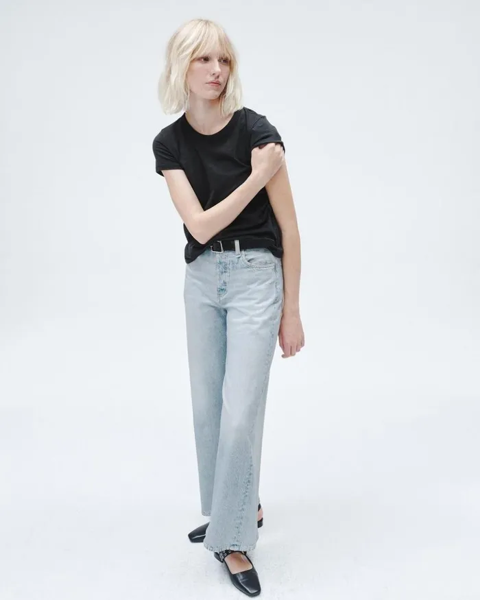 Women Rag 038 Bone TShirts The Slub Tee Black