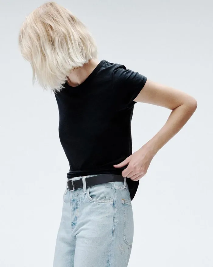 Women Rag 038 Bone TShirts The Slub Tee Black