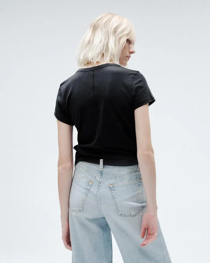 Women Rag 038 Bone TShirts The Slub Tee Black