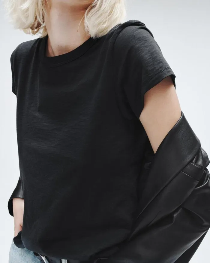 Women Rag 038 Bone TShirts The Slub Tee Black