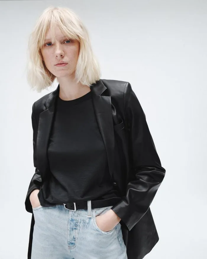 Women Rag 038 Bone TShirts The Slub Tee Black