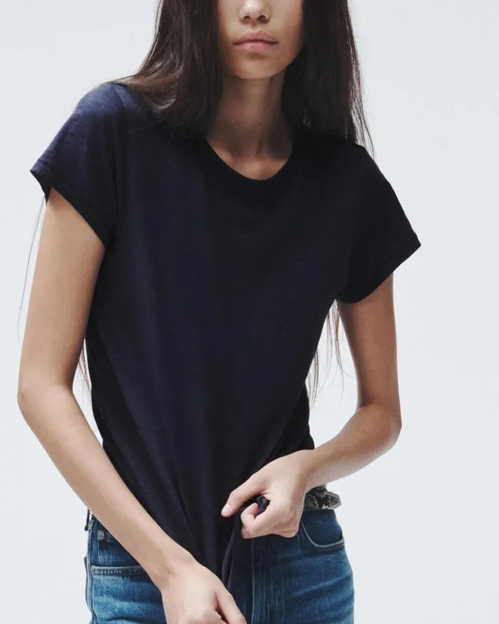 Women Rag 038 Bone TShirts The Slub Tee Salute