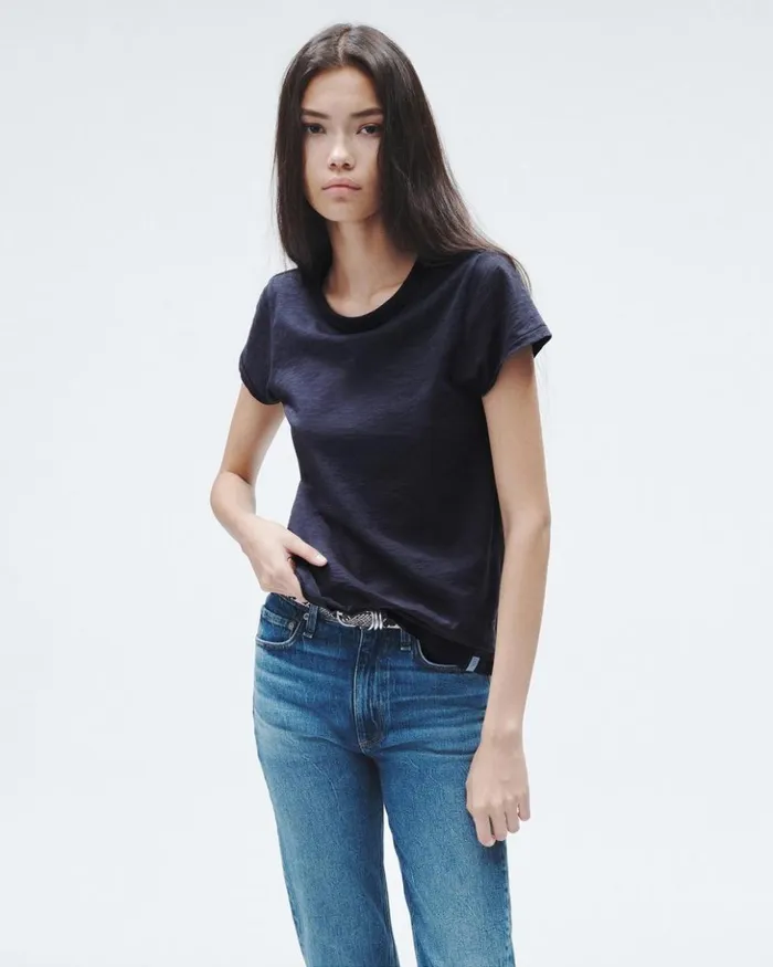 Women Rag 038 Bone TShirts The Slub Tee Salute