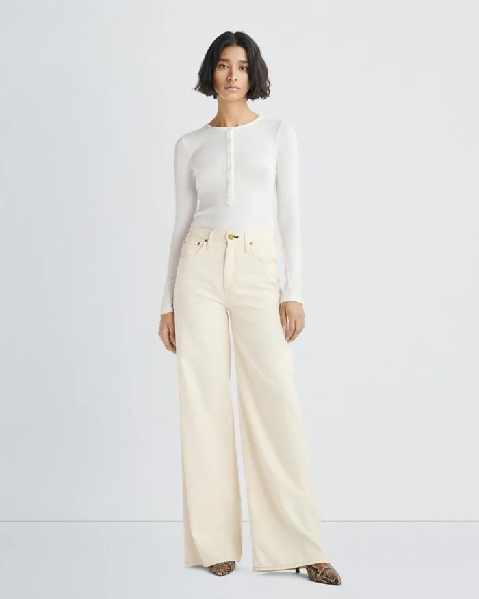 Women Rag 038 Bone Wide Leg Featherweight Sofie WideLeg 8211 Ecru
