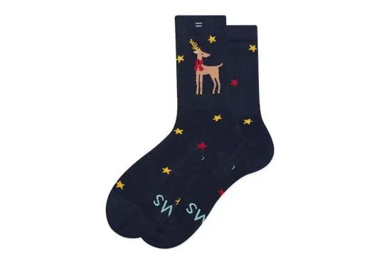 Women Reindeer High Crew Socks Reindeer Crew TOMS Exclusives