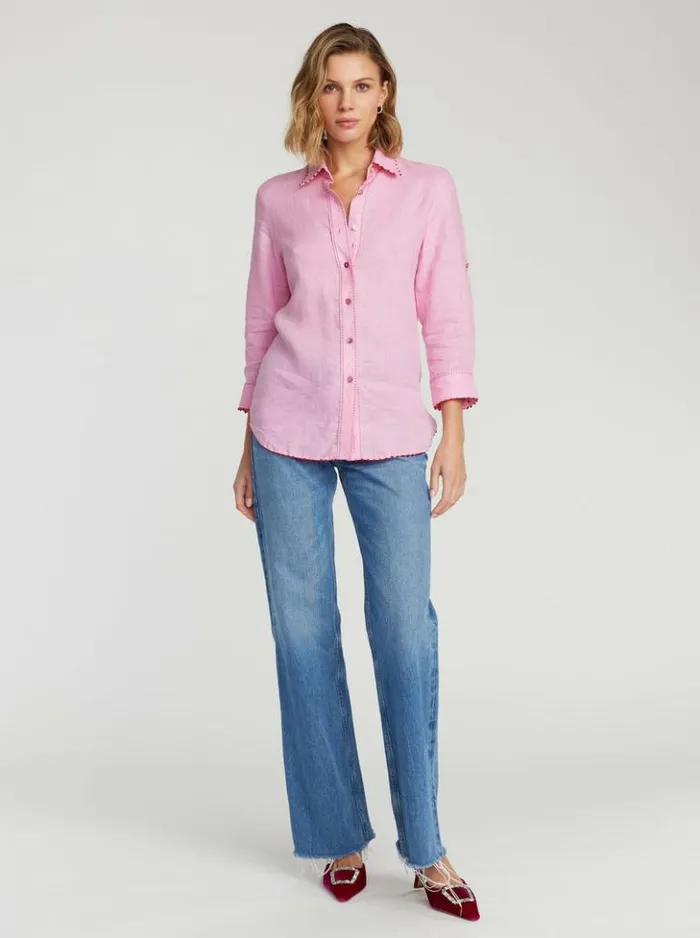 Women Robert Graham Tops Hadley Shirt Pink