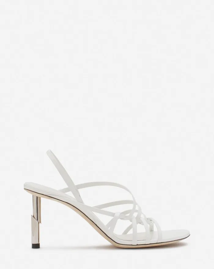 Women Sandals and Mules Lanvin Squence By Lanvin Leather Sandals Beigesilver