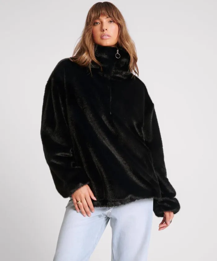 Women SAUVAGE FAUX FUR PULLOVER JACKET One Teaspoon Jackets