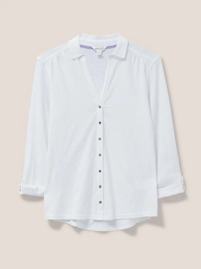 Women Shirts and Blouses White Stuff Annie Cotton Jersey Shirt Brilliant White Women Shirts and Blouses White Stuff Annie Cotton Jersey Shirt Brilliant White
