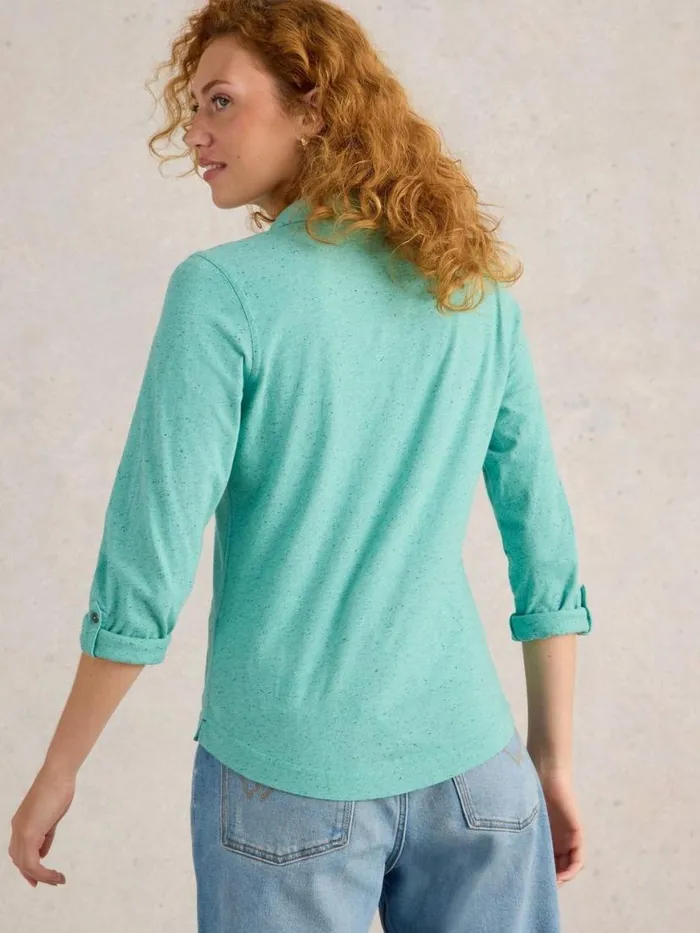 Women Shirts and Blouses White Stuff ANNIE POCKET JERSEY SHIRT Bright Blue Women Shirts and Blouses White Stuff ANNIE POCKET JERSEY SHIRT Bright Blue