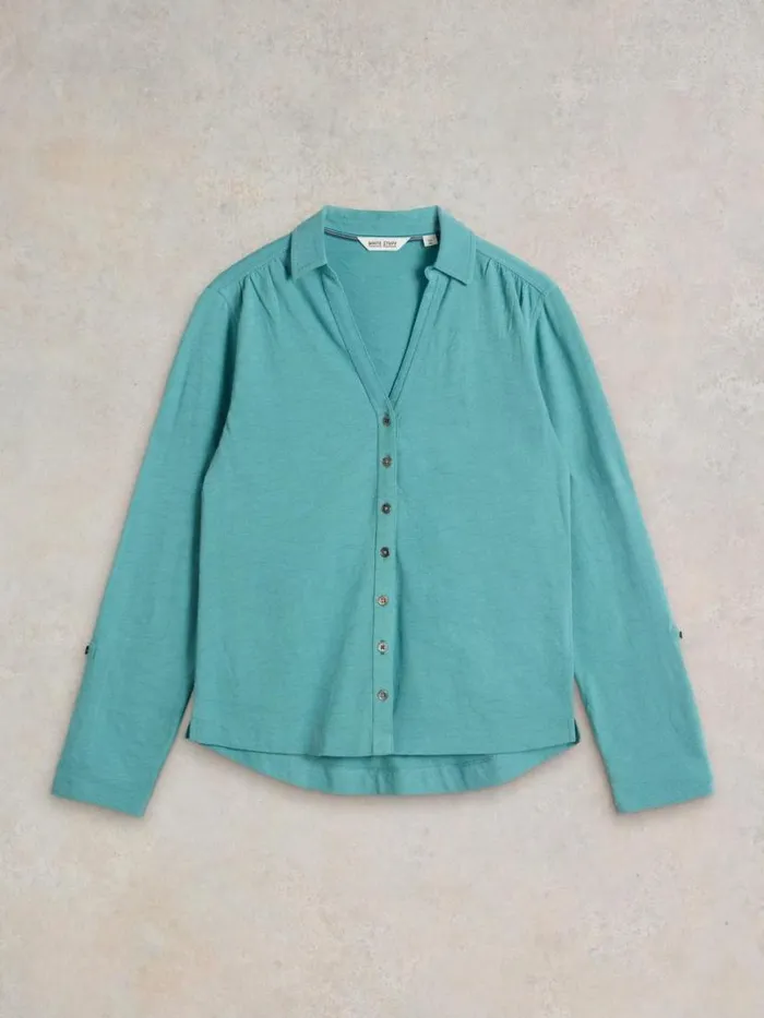 Women Shirts and Blouses White Stuff ANNIE TEXTURED SHIRT Mid Teal Women Shirts and Blouses White Stuff ANNIE TEXTURED SHIRT Mid Teal