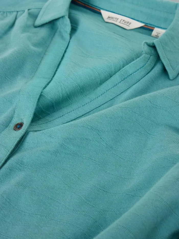 Women Shirts and Blouses White Stuff ANNIE TEXTURED SHIRT Mid Teal Women Shirts and Blouses White Stuff ANNIE TEXTURED SHIRT Mid Teal