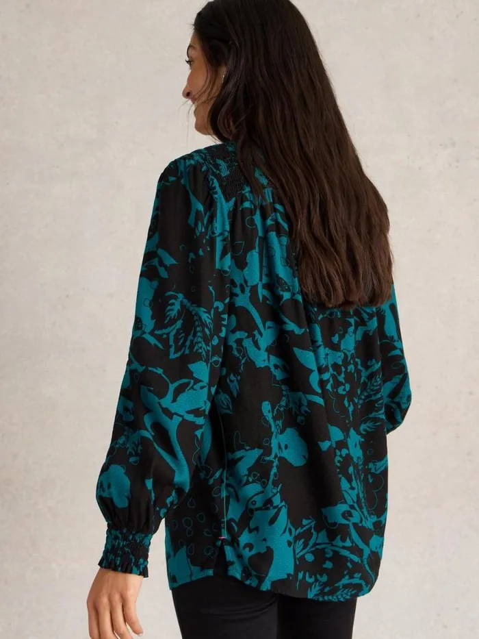 Women Shirts and Blouses White Stuff Bay Print Longline Top Teal Multi Women Shirts and Blouses White Stuff Bay Print Longline Top Teal Multi