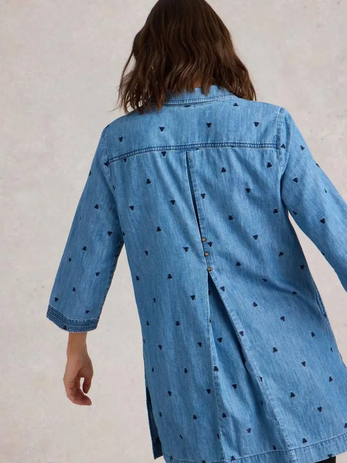 Women Shirts and Blouses White Stuff Blaire Denim Embroidered Tunic Mid Denim Women Shirts and Blouses White Stuff Blaire Denim Embroidered Tunic Mid Denim