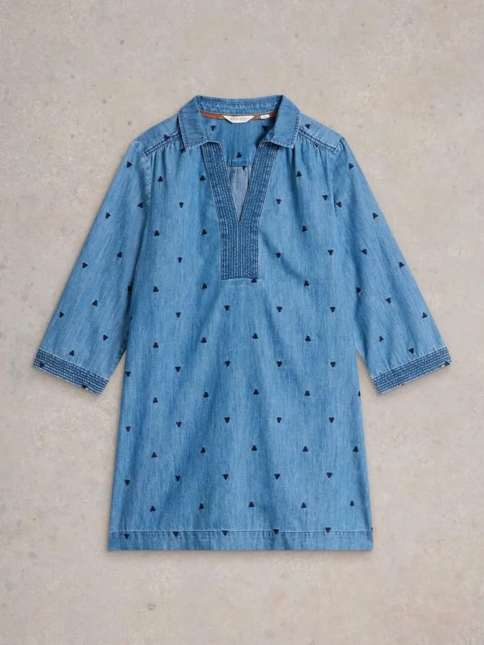 Women Shirts and Blouses White Stuff Blaire Denim Embroidered Tunic Mid Denim Women Shirts and Blouses White Stuff Blaire Denim Embroidered Tunic Mid Denim