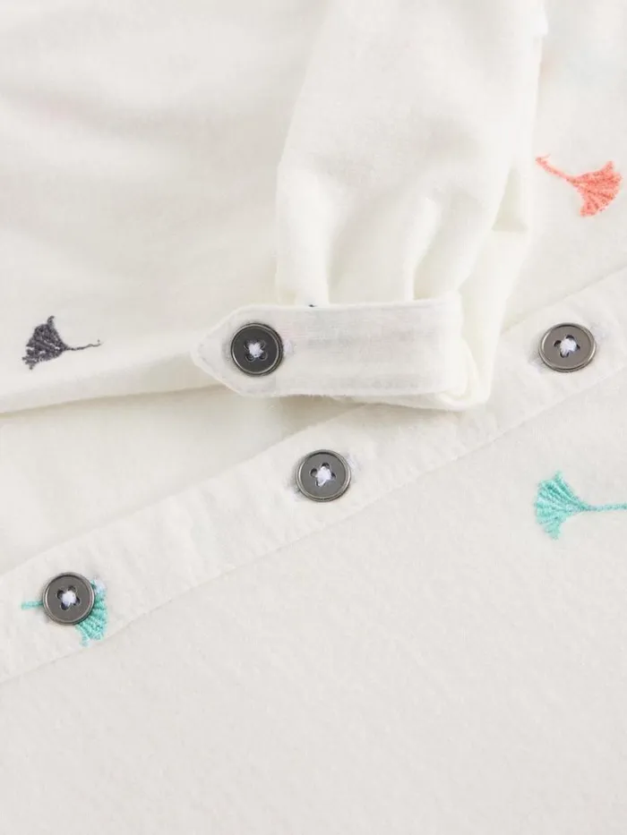 Women Shirts and Blouses White Stuff EMBROIDERED ANNIE JERSEY SHIRT Ivory Multi
