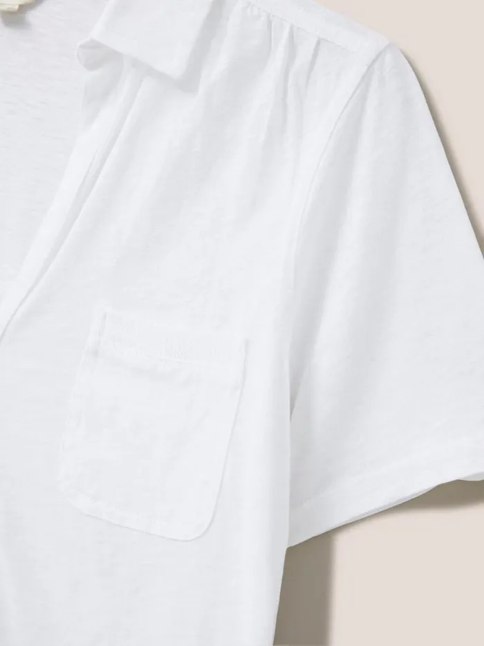 Women Shirts and Blouses White Stuff Penny Pocket Jersey Shirt Brilliant White Women Shirts and Blouses White Stuff Penny Pocket Jersey Shirt Brilliant White