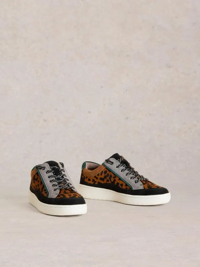 Women Shoes White Stuff Della Leather Trainer Brown Multi