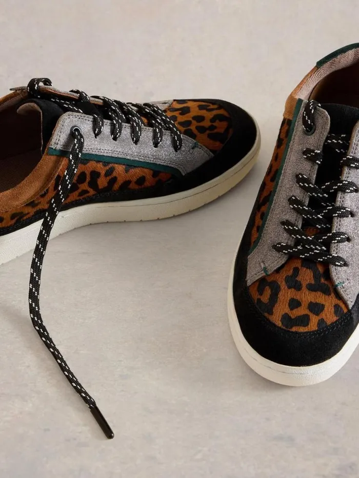 Women Shoes White Stuff Della Leather Trainer Brown Multi