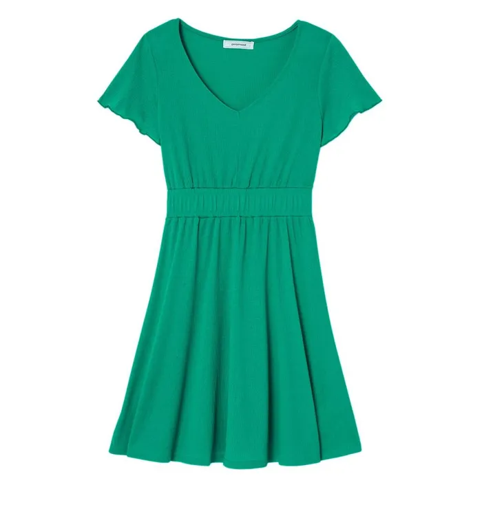 Women ShortSleeved Dress 8211 Green Promod Dresses Women ShortSleeved Dress 8211 Green Promod Dresses