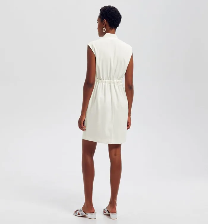 Women Short Sleeveless Dress 8211 White Promod Dresses Women Short Sleeveless Dress 8211 White Promod Dresses