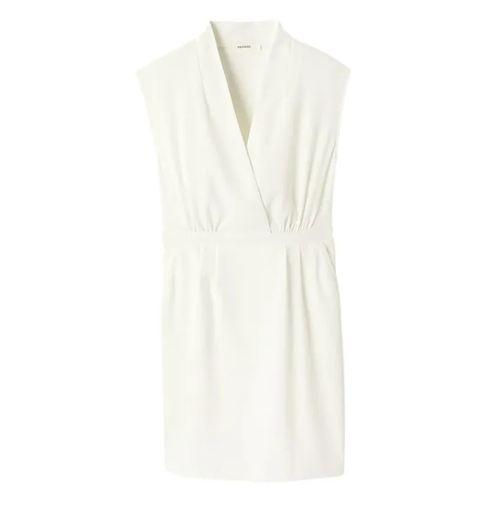 Women Short Sleeveless Dress 8211 White Promod Dresses Women Short Sleeveless Dress 8211 White Promod Dresses