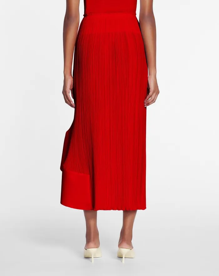 Women Skirts and Shorts Lanvin Pleated Midi Skirt Flame Women Skirts and Shorts Lanvin Pleated Midi Skirt Flame