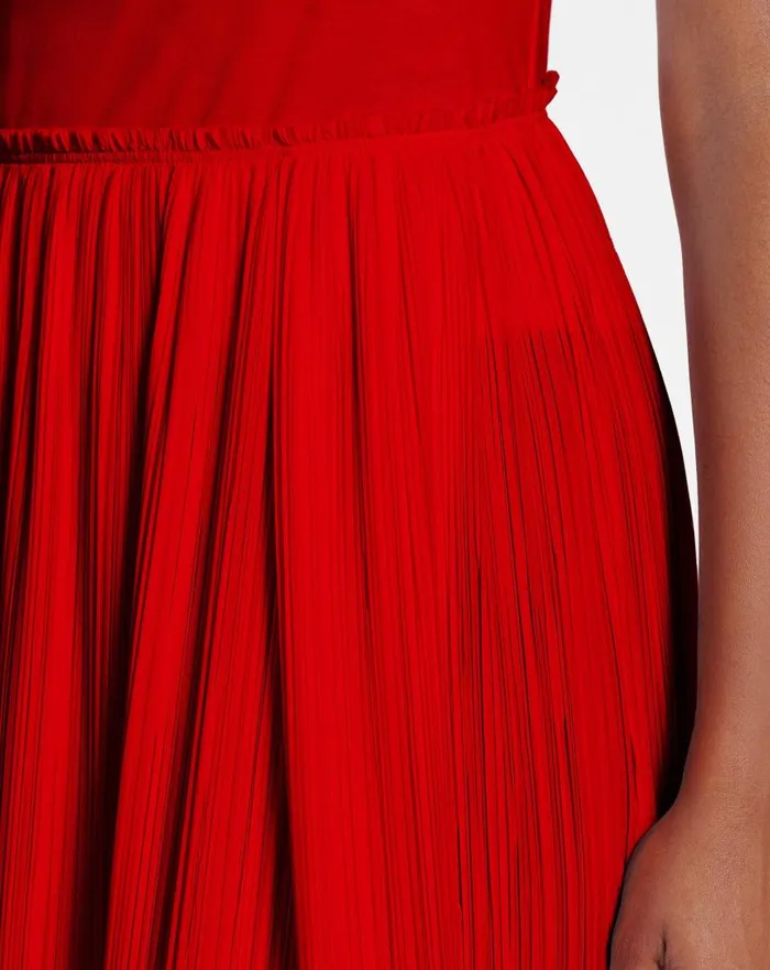 Women Skirts and Shorts Lanvin Pleated Midi Skirt Flame Women Skirts and Shorts Lanvin Pleated Midi Skirt Flame