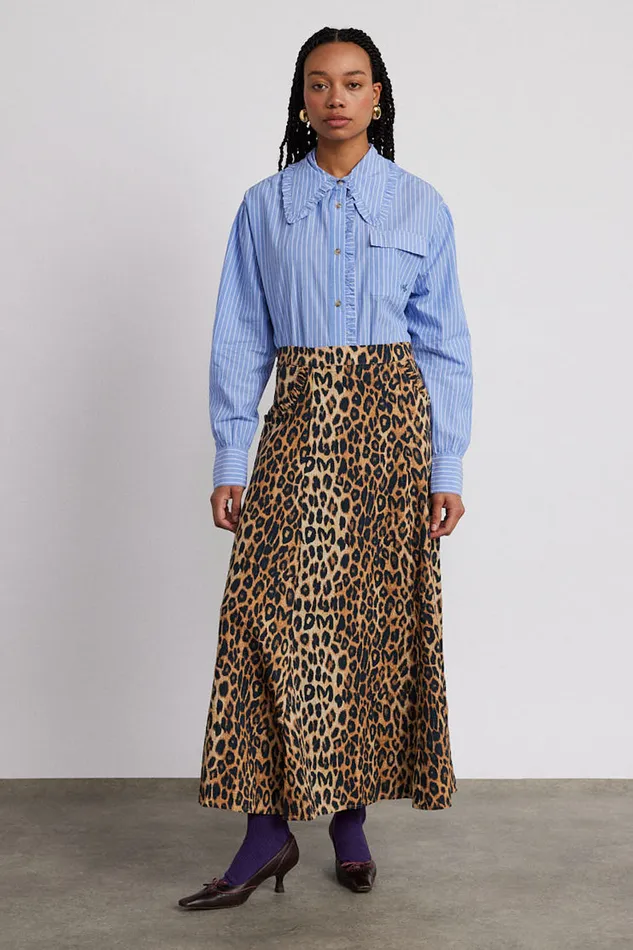 Women Skirts Damson Madder Hyan Midi Skirt 8211 Leopard