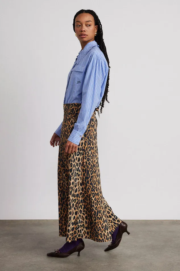 Women Skirts Damson Madder Hyan Midi Skirt 8211 Leopard