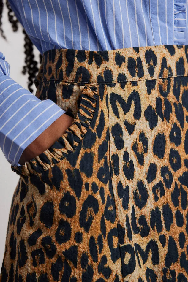 Women Skirts Damson Madder Hyan Midi Skirt 8211 Leopard