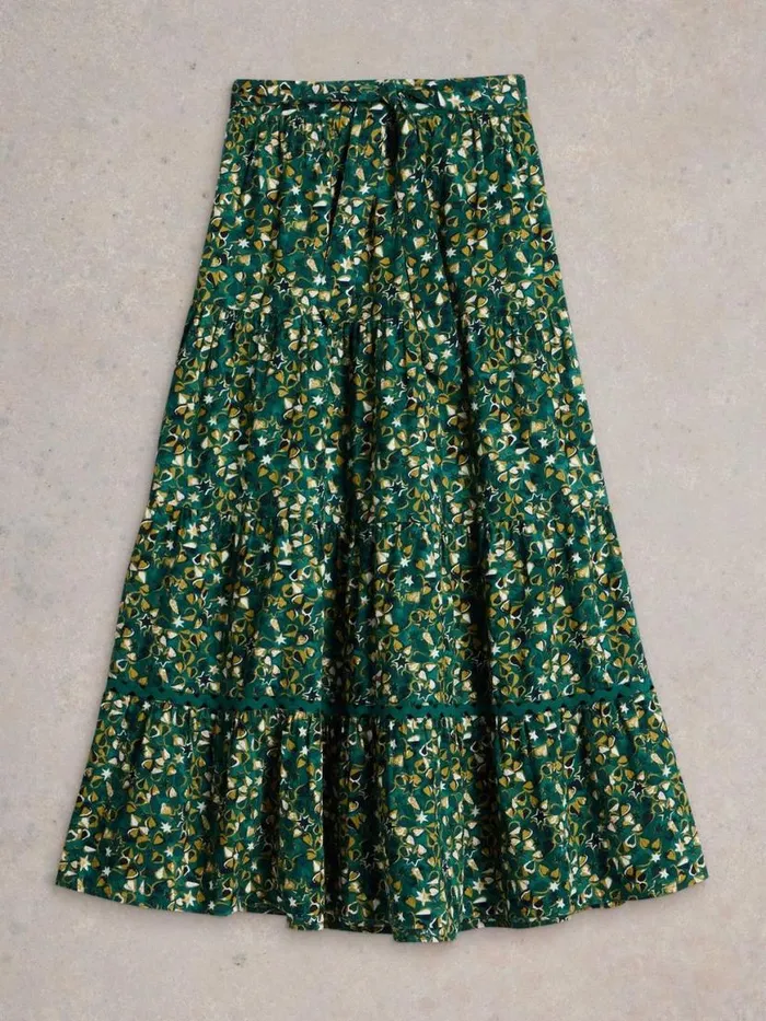 Women Skirts White Stuff Lotus Maxi Skirt Green Print Women Skirts White Stuff Lotus Maxi Skirt Green Print