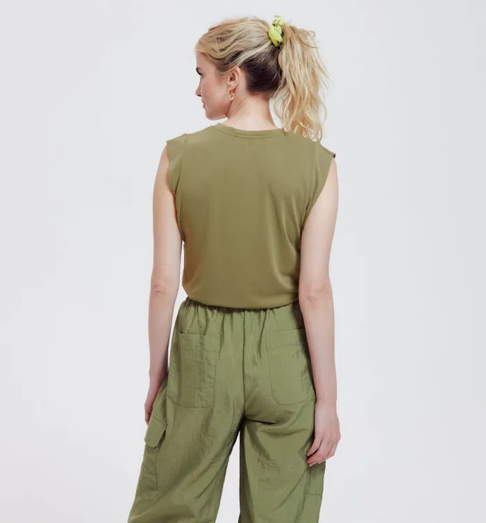 Women Sleeveless Top 8211 Khaki Promod Tops Women Sleeveless Top 8211 Khaki Promod Tops