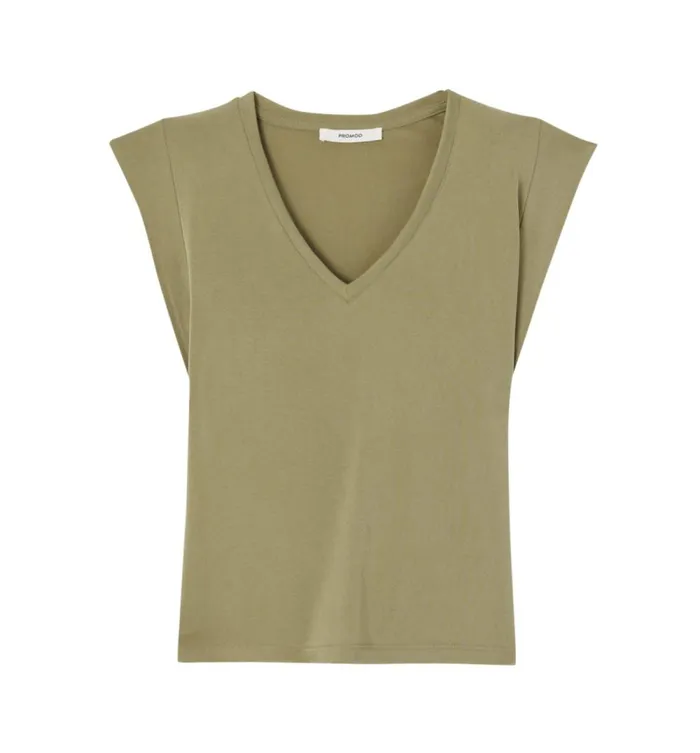 Women Sleeveless Top 8211 Khaki Promod Tops Women Sleeveless Top 8211 Khaki Promod Tops