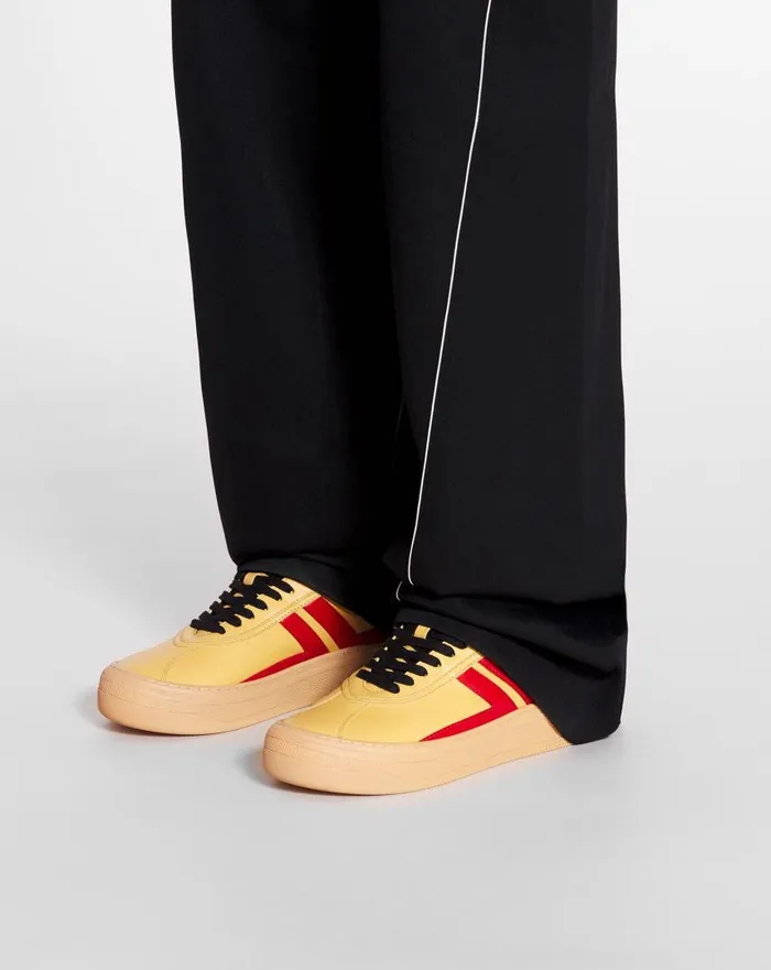 Women Sneakers Lanvin Lanvin X Future Leather Cash Sneakers For Women Bright Yellowred Women Sneakers Lanvin Lanvin X Future Leather Cash Sneakers For Women Bright Yellowred