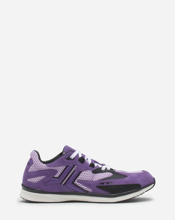 Women Sneakers Lanvin Meteor Sneakers In Mesh And Suede Mauvepurple