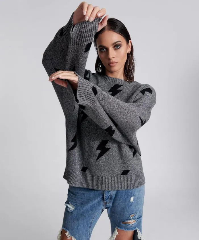 Women STATIC LIGHTNING SWEATER One Teaspoon Knitwear