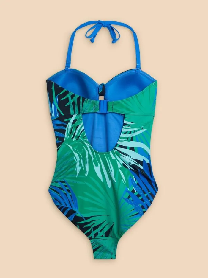 Women Swimwear White Stuff Belle Printed Bandeau Swimsuit Green Print Women Swimwear White Stuff Belle Printed Bandeau Swimsuit Green Print