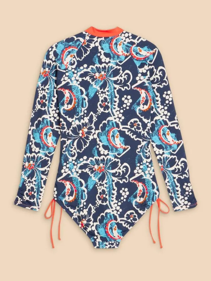 Women Swimwear White Stuff Berri Tummy Control Swimsuit Navy Multi